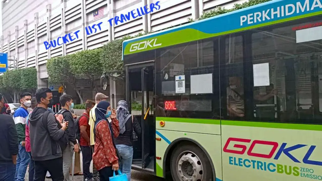 Red Line GoKL Bus from KL Sentral to Chow Kit Kuala Lumpur Malaysia