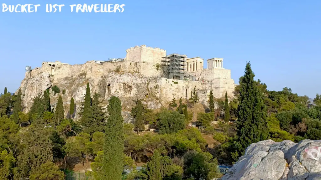 Acropolis from Areopagus Hill Athens Greece