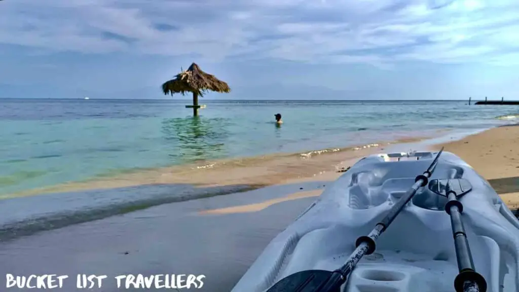 Kayak at Chepes Beach Utila Honduras