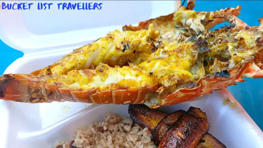 Lobster with Rice and Beans-Caye Caulker Belize