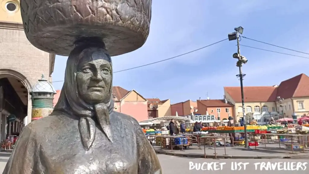 Statue of Kumica Braica - Dolac Market Zagreb Croatia